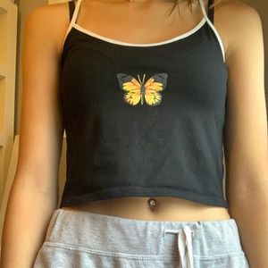 black butterfly tank top